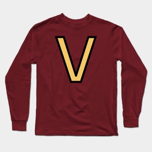 Funky Yellow Letter V Long Sleeve T-Shirt